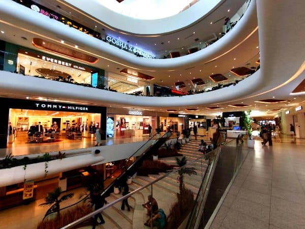 Inside Icon Shopping Mall Sanur Bali modern retail centre on the beach