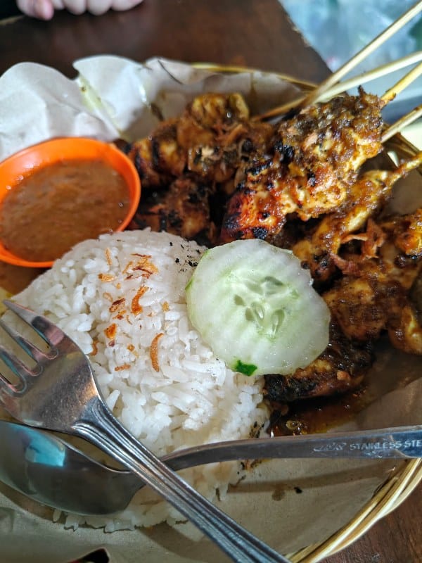 Chicken satay at Warung Rainbow Sanur Bali local food