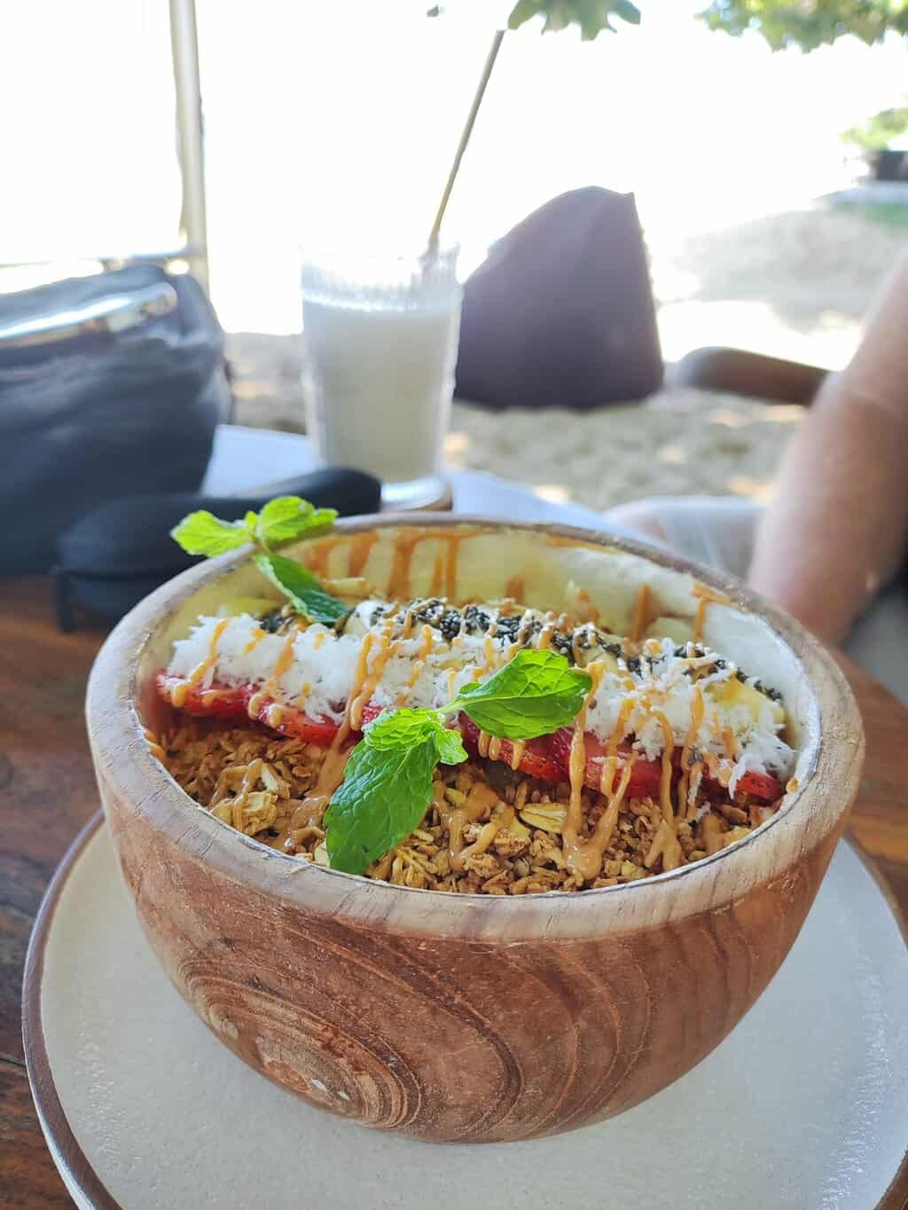 Beachfront restaurant dining with ocean views in Sanur Bali