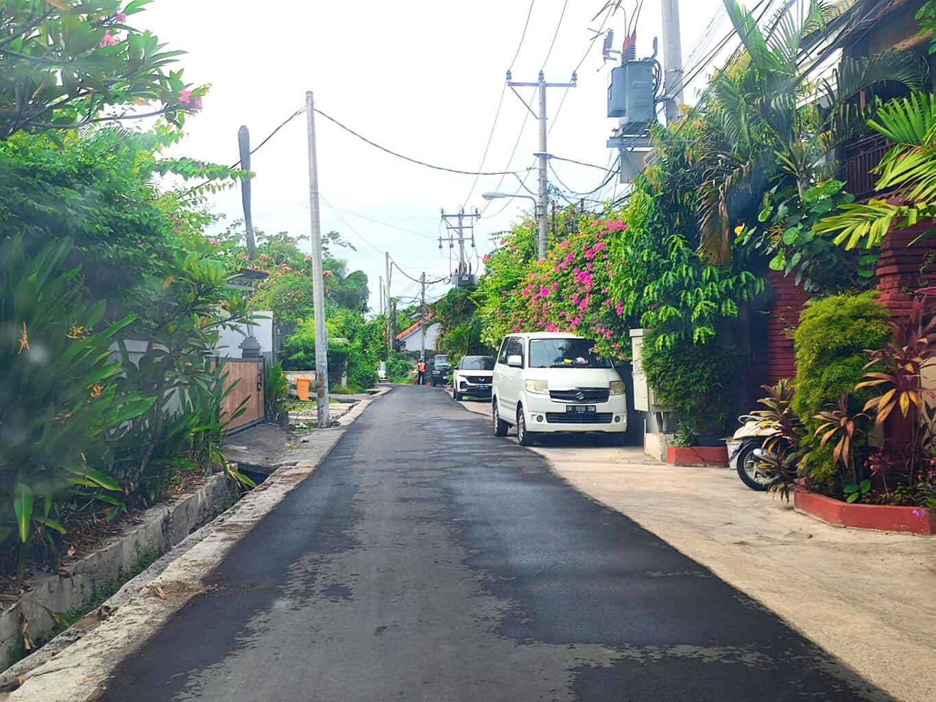 Sanur Bali street scene local shops and restaurants accommodation area