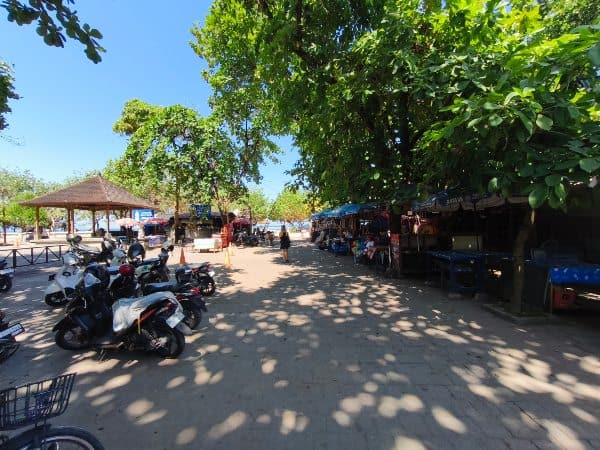 Sanur beach market Bali near beachfront hotels and resorts