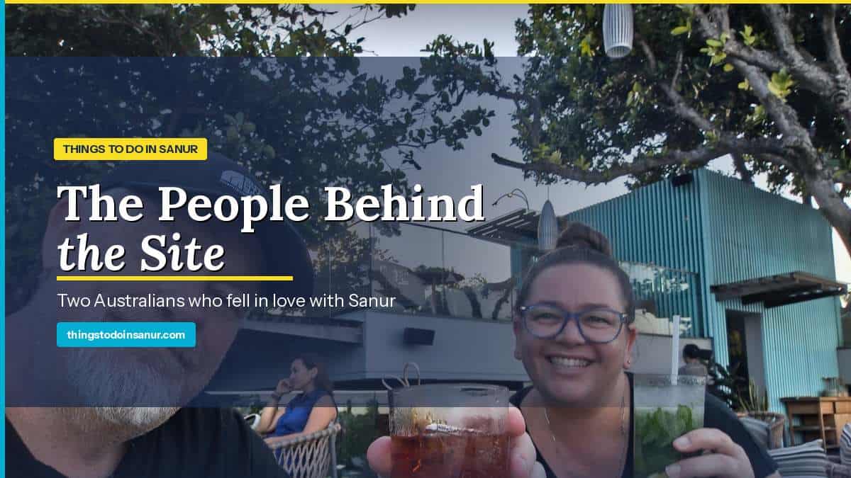 mark and bec in a pool in Sanur