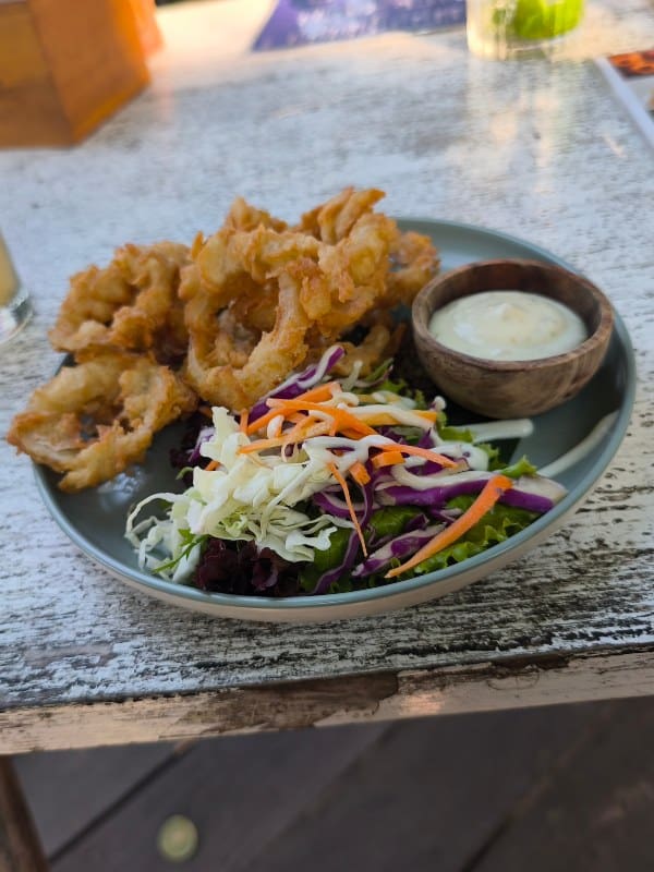 Happy hour snacks and drinks at Tootsie Beach Bar Sanur Bali
