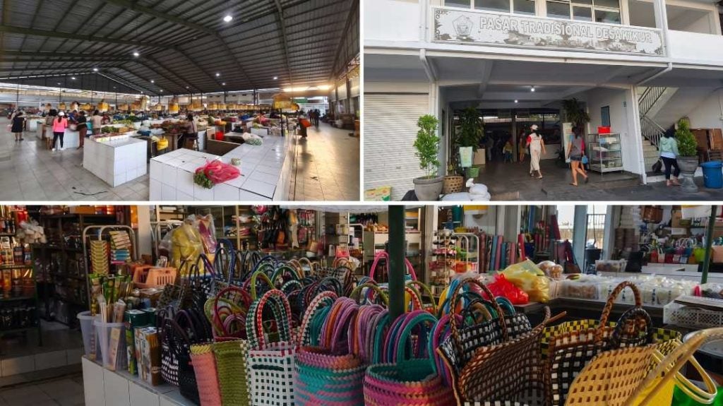 collage of scenes from the Sanur Morning market